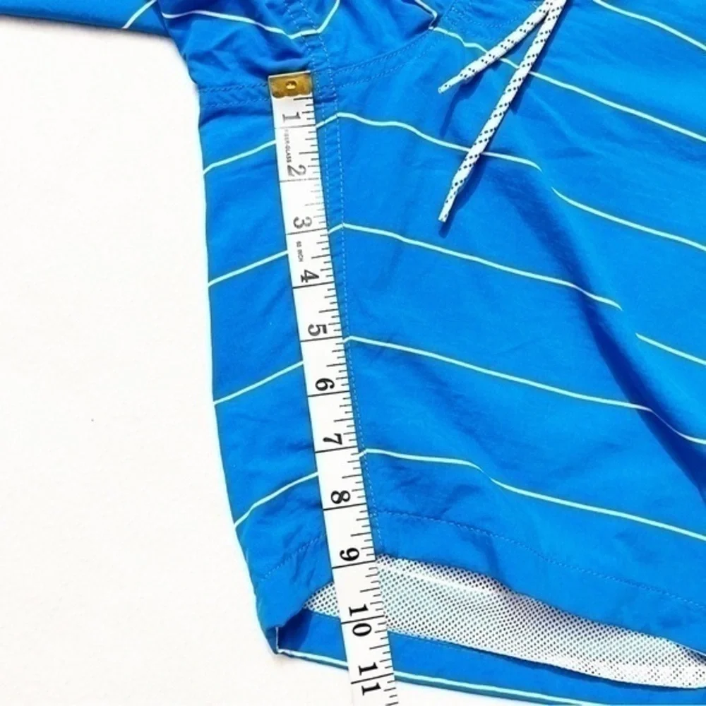 J. Crew High Rise Striped Swim Trunk Men Size 36 Color blue/white